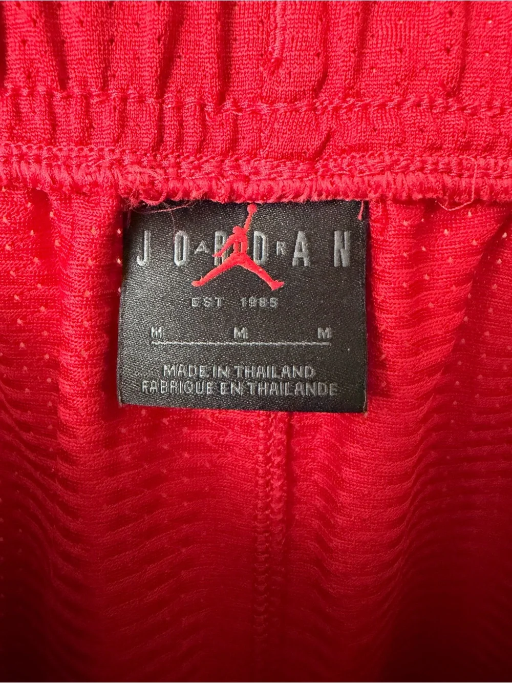 Jordan Red and Black Basketball Shorts with Drawstring Waist